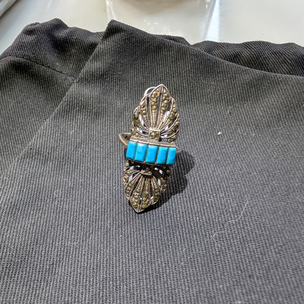 Silver and Turquoise Statement Ring